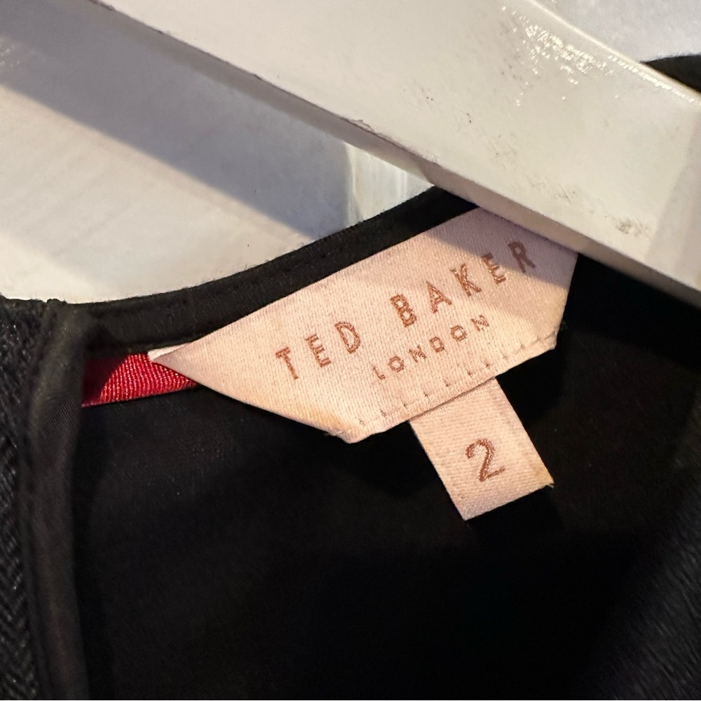 TED‎ BAKER black paisley crystal embellished tunic shift dress bodycon party 2 - Picture 6 of 8